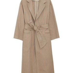 Ines de La Fressange Beige checkered trench coat